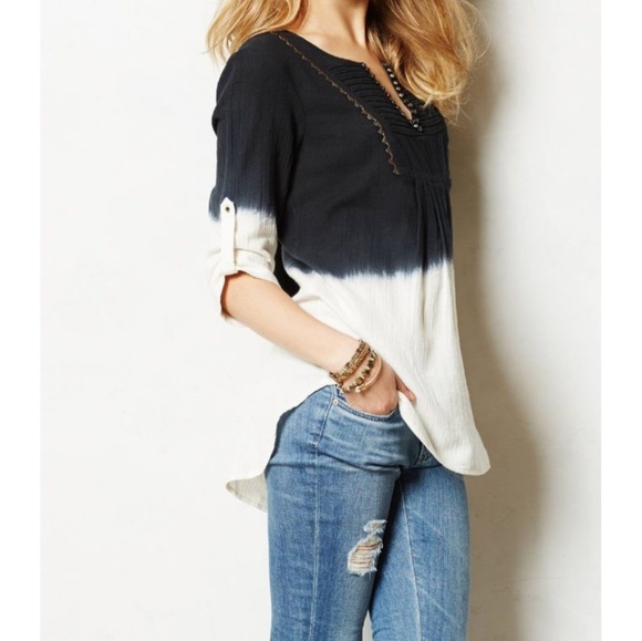 Anthropologie Tops - Anthropologie Floreat Dip-Dyed Peasant Top Size 10